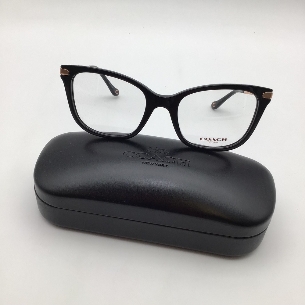 Coach HC6261BU Black Rose Gold Cat Eye Eyeglasses Frames 52-19-145 NEW